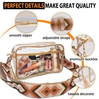 Women's Small Pvc Printing Solid Color Vintage Style Square Zipper Crossbody Bag main image 4