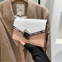 Women's Small Pu Leather Color Block Elegant Square Flip Cover Shoulder Bag Crossbody Bag Underarm Bag main image 3
