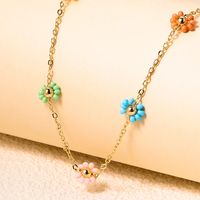Ig Style Bohemian Sweet Flower Plastic Copper Beaded Handmade Plating 18k Gold Plated Necklace main image 1