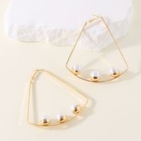 1 Pair Simple Style Solid Color Inlay Iron Pearl Ear Studs main image 2