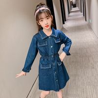 Casual Basic Classic Style Solid Color Cotton Girls Dresses sku image 1