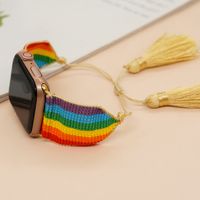 European And American Hot Bohemian Style 6-color Rainbow Bead Suitable For  Watch1-8 Generation Watch Band main image 1