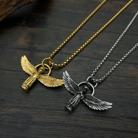 Hip Hop Style Vintage Ailes D'Anges Acier Inoxydable 304 Hommes Pendentif main image 4