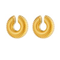1 Pair Simple Style Solid Color Plating Stainless Steel 18K Gold Plated Ear Cuffs sku image 2