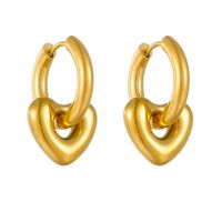 1 Pair Simple Style Commute Solid Color Plating Stainless Steel 18K Gold Plated Hoop Earrings sku image 1