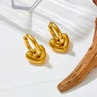 1 Pair Simple Style Commute Solid Color Plating Stainless Steel 18K Gold Plated Hoop Earrings main image 5