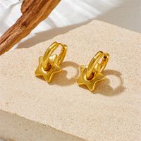 1 Pair Simple Style Commute Solid Color Plating Stainless Steel 18K Gold Plated Hoop Earrings sku image 2