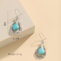 Wholesale Jewelry Ethnic Style Geometric Alloy Turquoise Silver Plated Drop Earrings main image 2