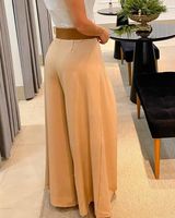 Women's Daily Street Casual Vintage Style Solid Color Full Length Wide Leg Pants main image 2