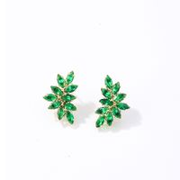 1 Pair Casual Sweet Water Droplets Flower Plating Inlay Copper Zircon K Gold Plated Ear Studs main image 2