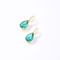 1 Pair Casual Sweet Water Droplets Flower Plating Inlay Copper Zircon K Gold Plated Ear Studs main image 3