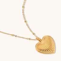 Sweet Heart Shape Stainless Steel Titanium Steel Plating 18k Gold Plated Pendant Necklace main image 2