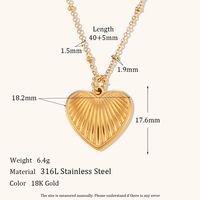 Sweet Heart Shape Stainless Steel Titanium Steel Plating 18k Gold Plated Pendant Necklace main image 4