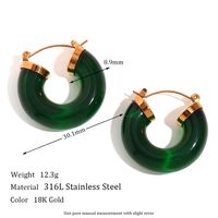 1 Pair Lady Round Plating Stainless Steel 18k Gold Plated Earrings sku image 2