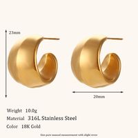 1 Pair Lady Round Plating Stainless Steel 18k Gold Plated Earrings sku image 3