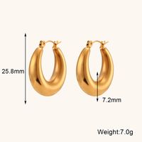 1 Pair Lady Round Plating Stainless Steel 18k Gold Plated Earrings sku image 4