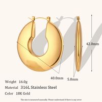 1 Pair Lady Round Plating Stainless Steel 18k Gold Plated Earrings sku image 10