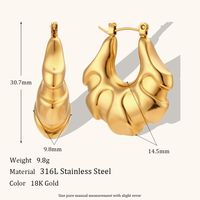 1 Pair Lady Round Plating Stainless Steel 18k Gold Plated Earrings sku image 5