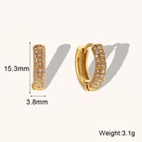 1 Pair Lady Geometric Plating Inlay Stainless Steel Zircon 18k Gold Plated Earrings Ear Studs sku image 6