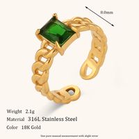 Lady Round Stainless Steel Plating Inlay Zircon 18k Gold Plated Rings sku image 6