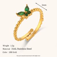 Lady Round Stainless Steel Plating Inlay Zircon 18k Gold Plated Rings sku image 10