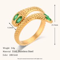 Lady Round Stainless Steel Plating Inlay Zircon 18k Gold Plated Rings sku image 11