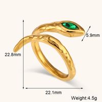 Lady Round Stainless Steel Plating Inlay Zircon 18k Gold Plated Rings sku image 5