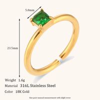 Lady Round Stainless Steel Plating Inlay Zircon 18k Gold Plated Rings sku image 1