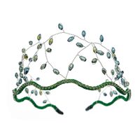 Elegant Leaves Copper Inlay Artificial Crystal Crown main image 2