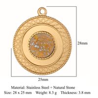 Simple Style Geometric Natural Stone Titanium Steel Wholesale Jewelry Accessories sku image 19