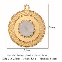 Simple Style Geometric Natural Stone Titanium Steel Wholesale Jewelry Accessories sku image 20