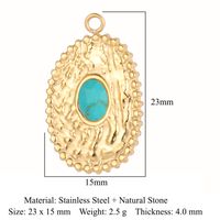 Simple Style Geometric Natural Stone Titanium Steel Wholesale Jewelry Accessories sku image 13