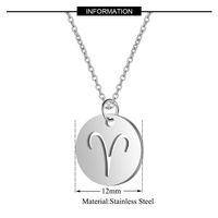 Stainless Steel Simple Style Polishing Constellation Pendant Necklace main image 2