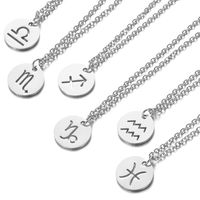 Stainless Steel Simple Style Polishing Constellation Pendant Necklace main image 4