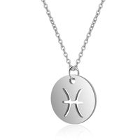 Stainless Steel Simple Style Polishing Constellation Pendant Necklace sku image 9