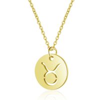 Stainless Steel Simple Style Polishing Constellation Pendant Necklace sku image 14