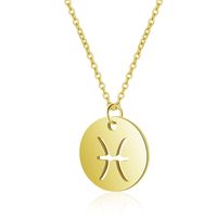 Stainless Steel Simple Style Polishing Constellation Pendant Necklace sku image 20
