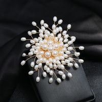 Elegant Simple Style Flower Artificial Crystal Imitation Pearl Alloy Unisex Brooches sku image 2