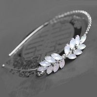 Sweet Leaf Flower Metal Rhinestone Hair Band main image 2