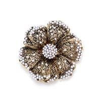 Retro Flower Alloy Plating Inlay Artificial Pearls Unisex Brooches sku image 1
