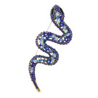 Rétro Serpent Alliage Placage Incruster Pierres Précieuses Artificielles Unisexe Broches main image 2