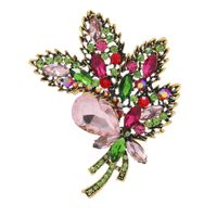 Retro Leaf Alloy Inlay Artificial Gemstones Women's Brooches main image 5