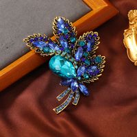 Retro Leaf Alloy Inlay Artificial Gemstones Women's Brooches sku image 3