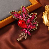 Retro Leaf Alloy Inlay Artificial Gemstones Women's Brooches main image 4