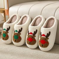 Unisex Casual Basic Cartoon Round Toe Home Slippers Cotton Shoes main image 4