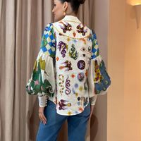 Women's Blouse Long Sleeve Blouses Printing Casual Printing Graffiti main image 2