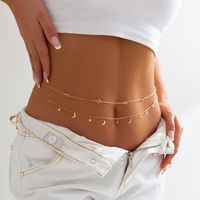 Sexy Star Moon Copper Copper Gold Plated Women's Waist Chain sku image 1