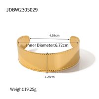 Ig Style Solid Color Stainless Steel Plating 18k Gold Plated Bangle sku image 1