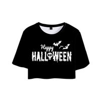 Women's T-shirt Short Sleeve T-shirts Printing Sexy Bat Skeleton Skull main image 2