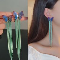 1 Pair Simple Style Butterfly Patchwork Alloy Drop Earrings main image 1